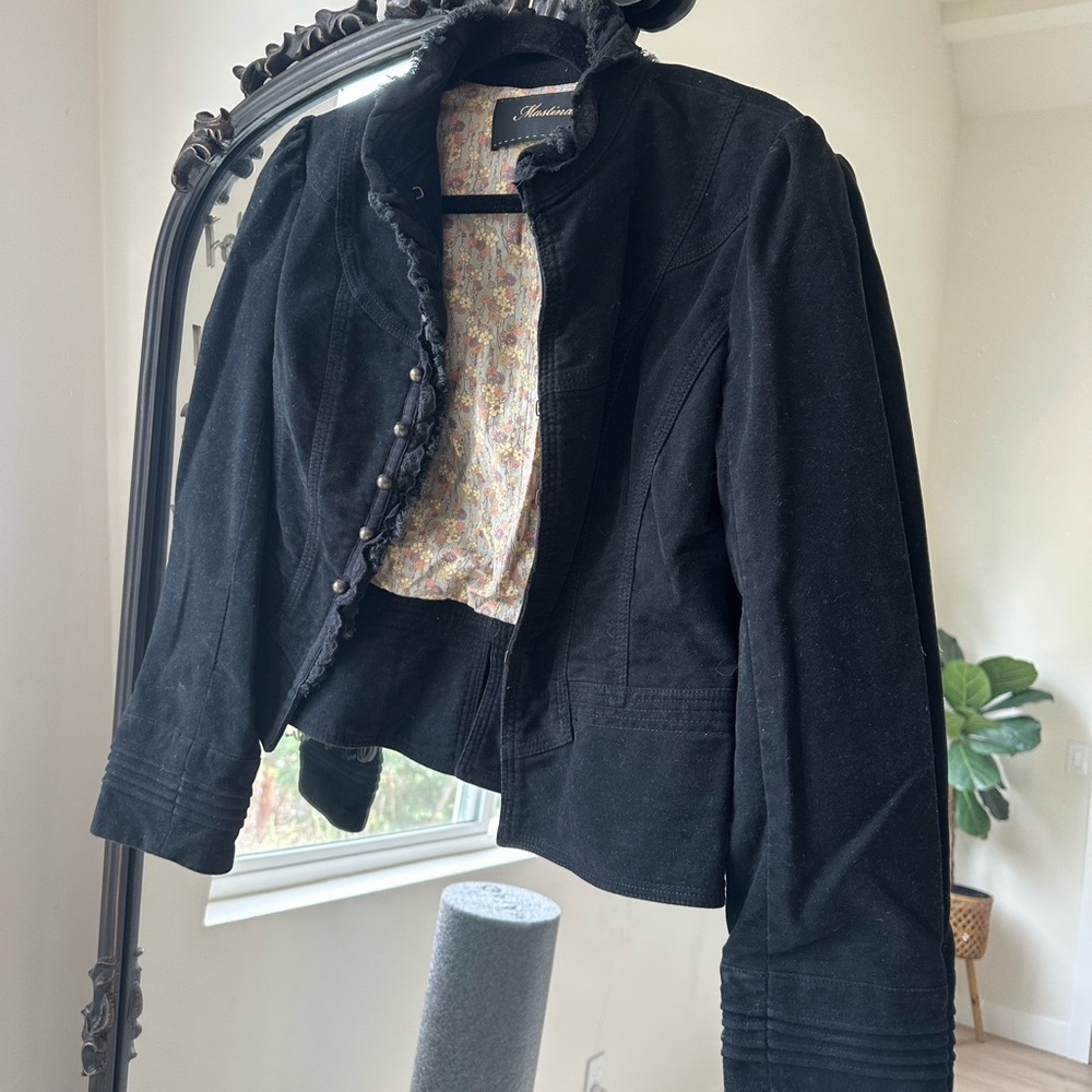 Madison Black Ruffle-Trim Jacket